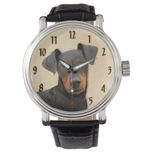 Manchester Terrier Painting Original Animal Art Armbandsur