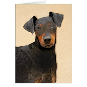 Manchester Terrier Painting Original Animal Art Hälsningskort