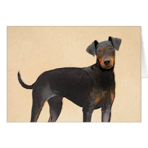 Manchester Terrier Painting Original Animal Art Hälsningskort
