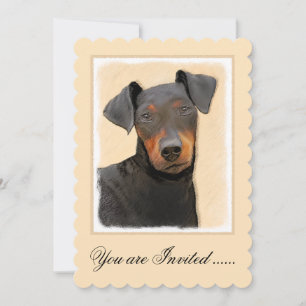 Manchester Terrier Painting Original Animal Art Inbjudningar
