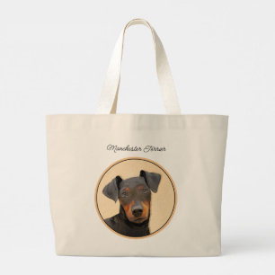 Manchester Terrier Painting Original Animal Art Jumbo Tygkasse