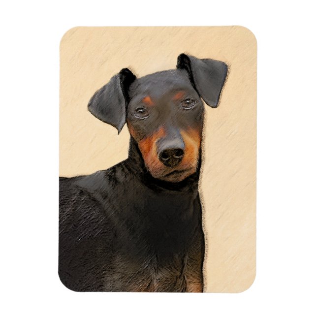 Manchester Terrier Painting Original Animal Art Magnet (Vertikal)