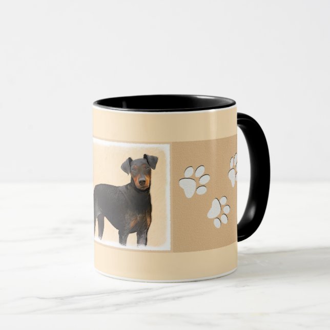 Manchester Terrier Painting Original Animal Art Mugg (Framsida höger)