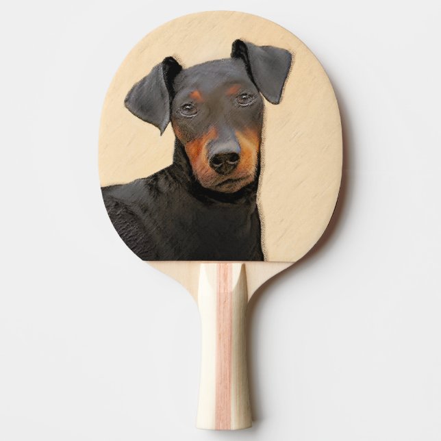 Manchester Terrier Painting Original Animal Art Pingisracket (Framsidan)