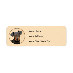 Manchester Terrier Painting Original Animal Art Returadress Etikett