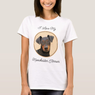 Manchester Terrier Painting Original Animal Art T Shirt