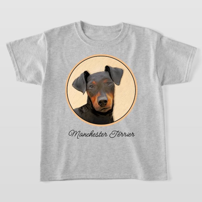 Manchester Terrier Painting Original Animal Art T Shirt (Laydown)