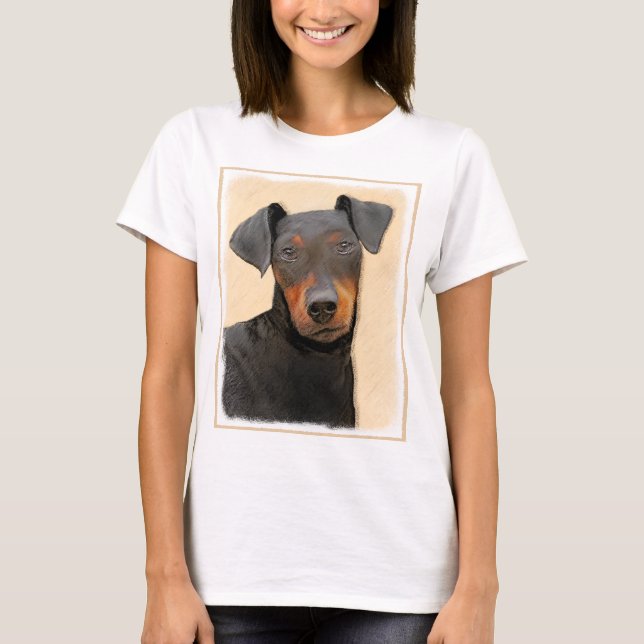 Manchester Terrier Painting Original Animal Art T Shirt (Framsida)