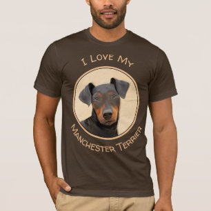 Manchester Terrier Painting Original Animal Art T Shirt