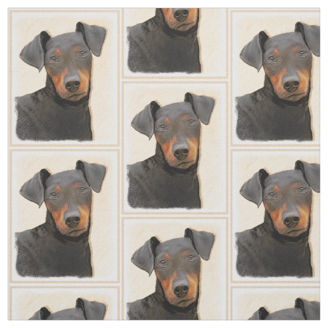 Manchester Terrier Painting Original Animal Art Tyg (Provkarta)