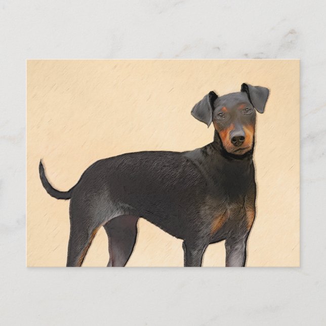 Manchester Terrier Painting Original Animal Art Vykort (Framsida)