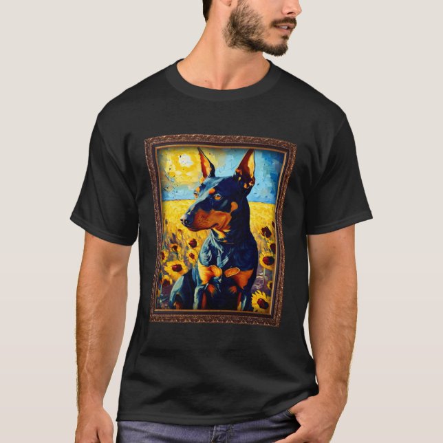 Manchester Terrier Painting Sunflower Flower Mom W T Shirt (Framsida)
