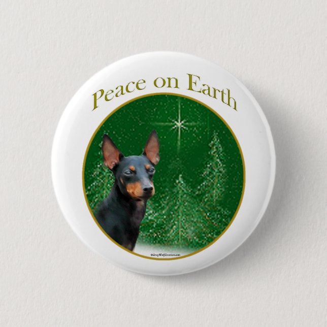 Manchester Terrier Peace Knapp (Framsida)