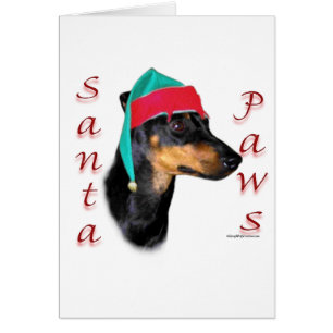 Manchester Terrier Santa Tassar Hälsningskort