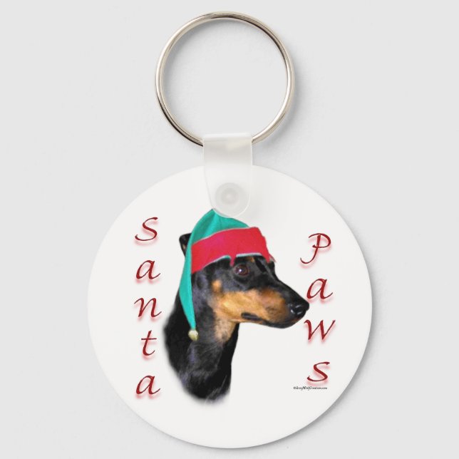 Manchester Terrier Santa Tassar Nyckelring (Framsida)