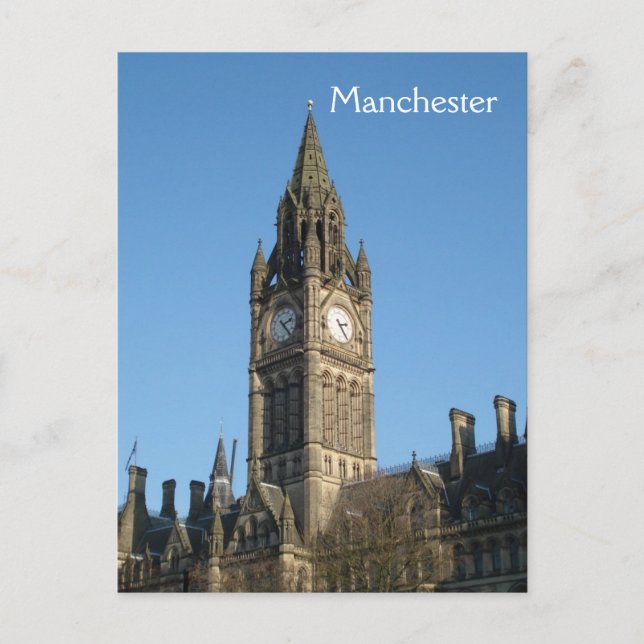 Manchester Town Hall Postcard Vykort (Framsida)