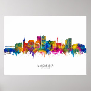 Manchester USA Siluett Poster