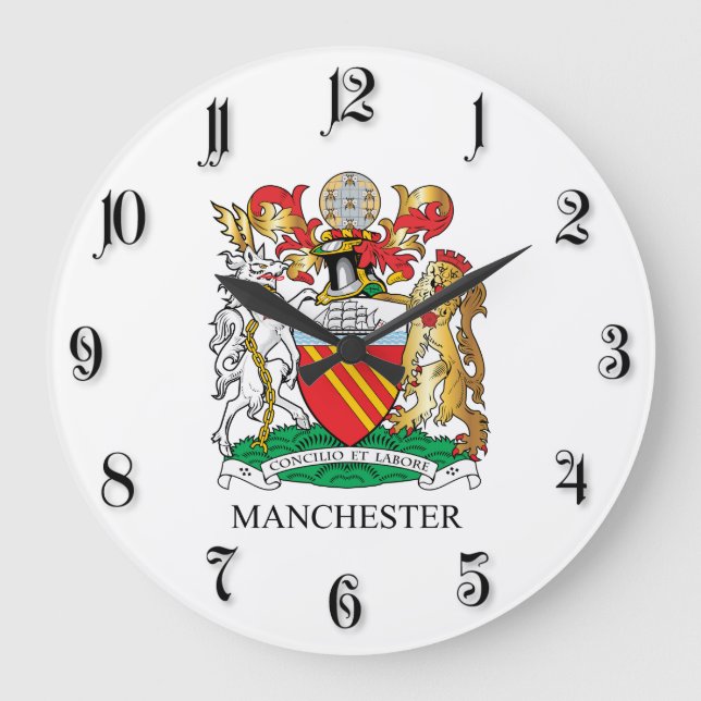 Manchester vapensköld stor klocka (Framsida)