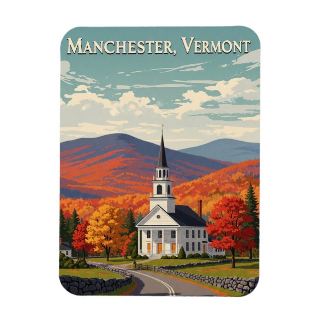 Manchester Vermont Travel Magnet (Vertikal)