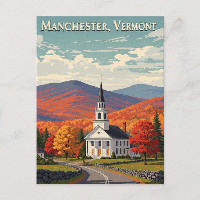 Manchester Vermont Travel Vykort (Framsida)