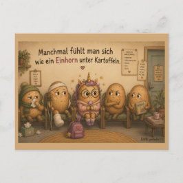 Manchmal fühlt man sich - Einhorn - Wartezimmer Helg Vykort