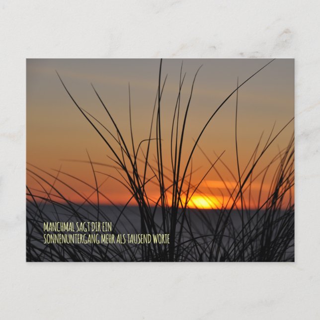 Manchmal sagt dir ein Sonnenuntergang mehr als tau Vykort (Framsida)