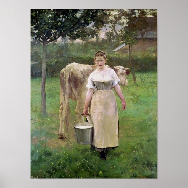 Manda Lametrie, The Farm Maid, 1887 Poster (Framsidan)