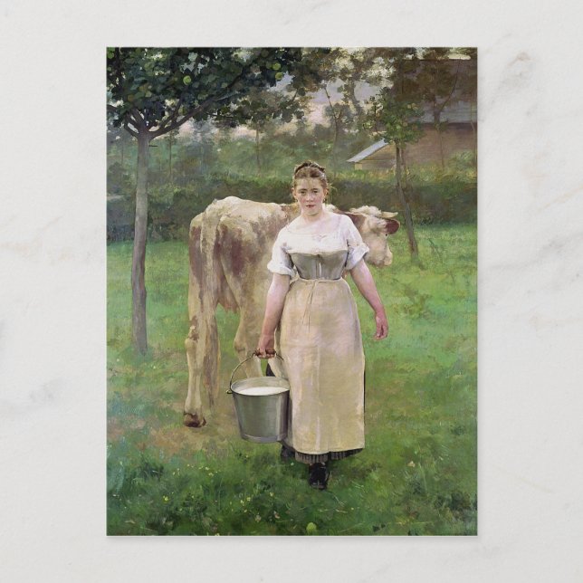 Manda Lametrie, The Farm Maid, 1887 Vykort (Framsida)