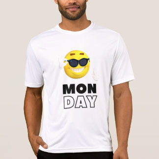 Måndag bra vit och gult emosi leende t shirt