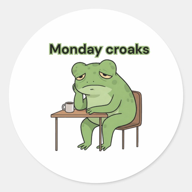 måndag Croaks Runt Klistermärke (Framsida)