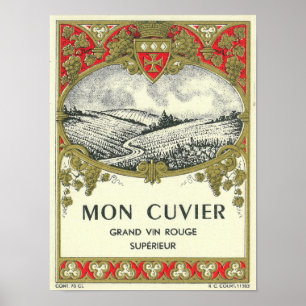 Måndag Cuvier vin LabelEurope Poster