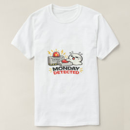 Måndag Detekterad - Rolig Söt Trött Karaktär Larm T Shirt