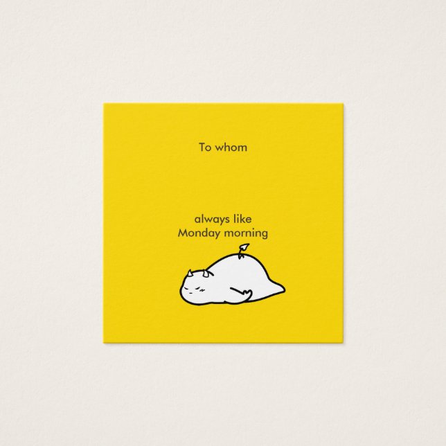 Måndag Djävulen Fyrkantigt Visitkort (Framsida)