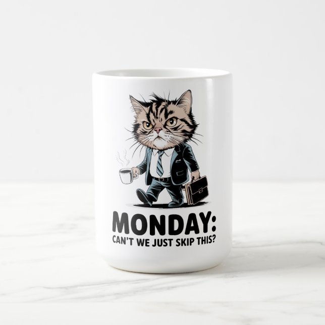 Måndag för mood Office Cat Kaffemugg (Center)