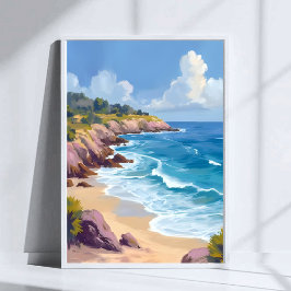 Måndag i Malibu | Beach Cliffs CA Resa  Poster