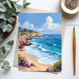 Måndag i Malibu | Strandklippor CA Resa  Vykort