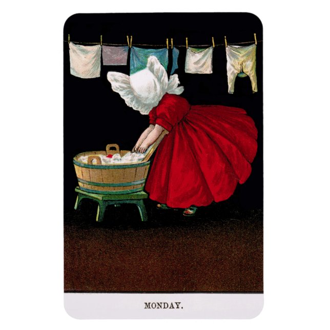 Måndag i Tidigt 1900-talet: Sunbonnet Sue Magnet (Vertikal)