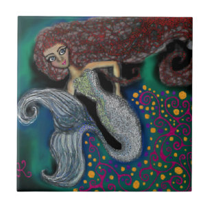 Måndag mermaid.en kakelplatta