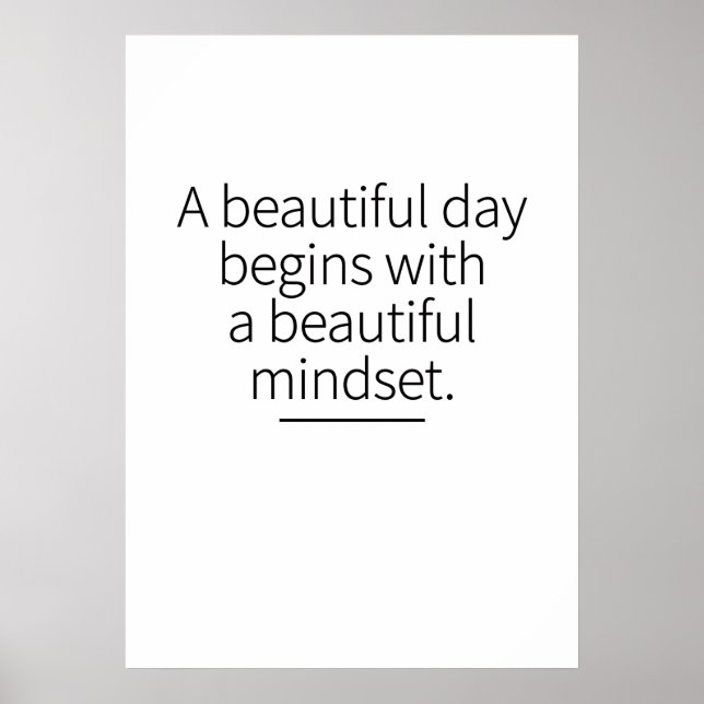 Måndag Mindset Motivation Inspirational Art Kredit Poster (Framsidan)