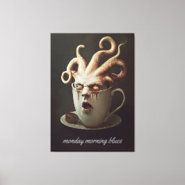 Måndag morgon blues koffeinnivå varning 2 canvastryck