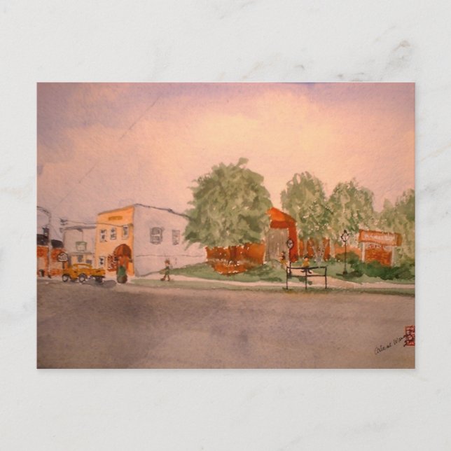 "Måndag morgon i Munfordville" Vykort (Framsida)