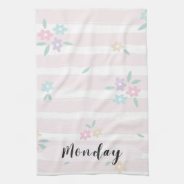 Måndag Pastell Blommig Kökshandduk