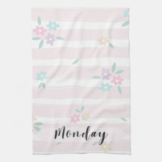 Måndag Pastell Blommig Kökshandduk