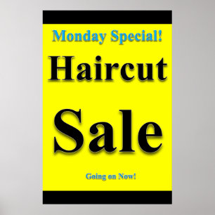 Måndag Poster Speciell Haircut Sale Beauty Salon