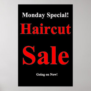 Måndag Poster Speciell Haircut Sale Beauty Salon