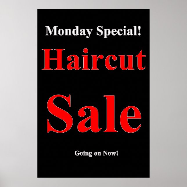 Måndag Poster Speciell Haircut Sale Beauty Salon (Framsidan)