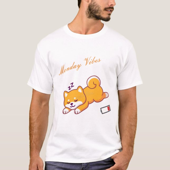 Måndag Shiba Vibes T Shirt (Framsida)
