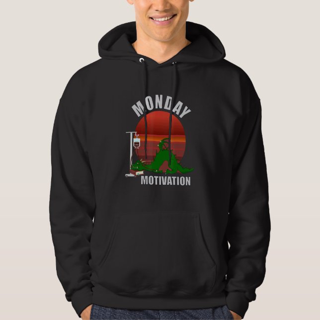 Måndag utan kaffe eller energidryck i m hoodie (Framsida)
