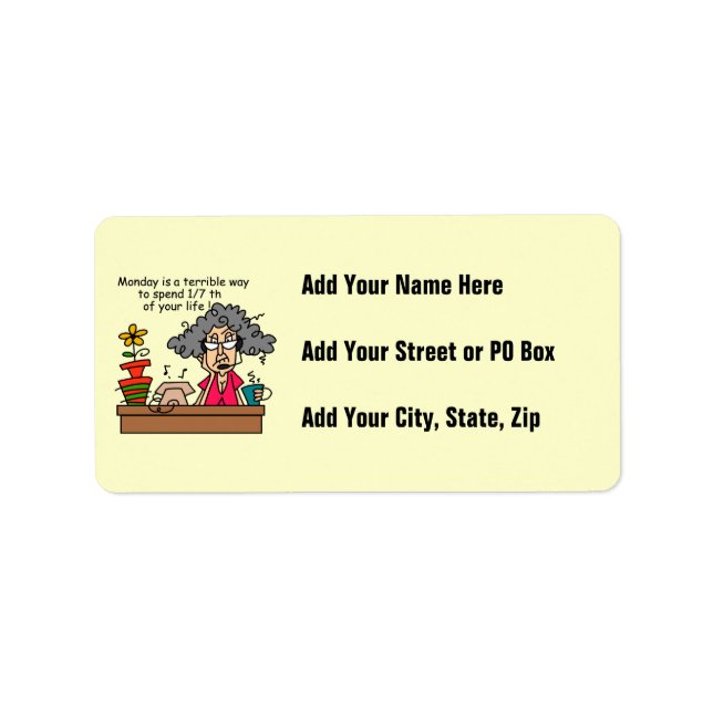 Måndagar Humor Adressetikett (Framsidan)