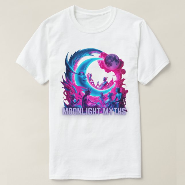 måndaglig myter - Lunar Neon T Shirt (Design framsida)